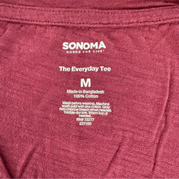 3 for $20 Sonoma Everyday Tee Burgundy Color size Medium - Picture 3 of 3